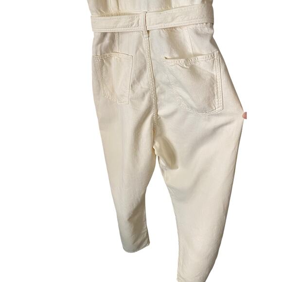 Anthropologie Rag & Bone Anna Jumpsuit Large White Denim Utility Coveralls Boho - Picture 11 of 16